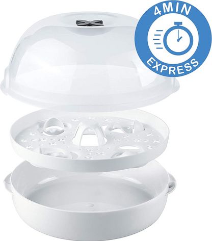TIGEX Esterilizador exprés para microondas 5 biberones y accesorios en 4 minutos