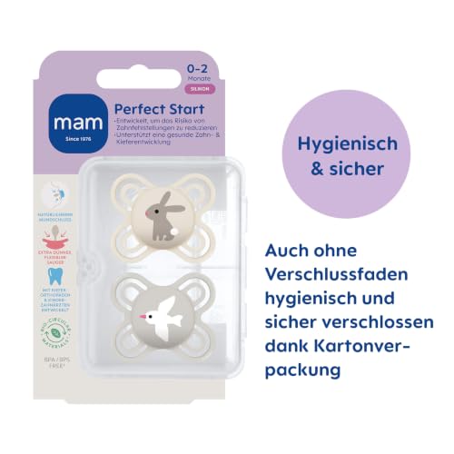 MAM Perfect Start silicone pacifier 0–2 months x2