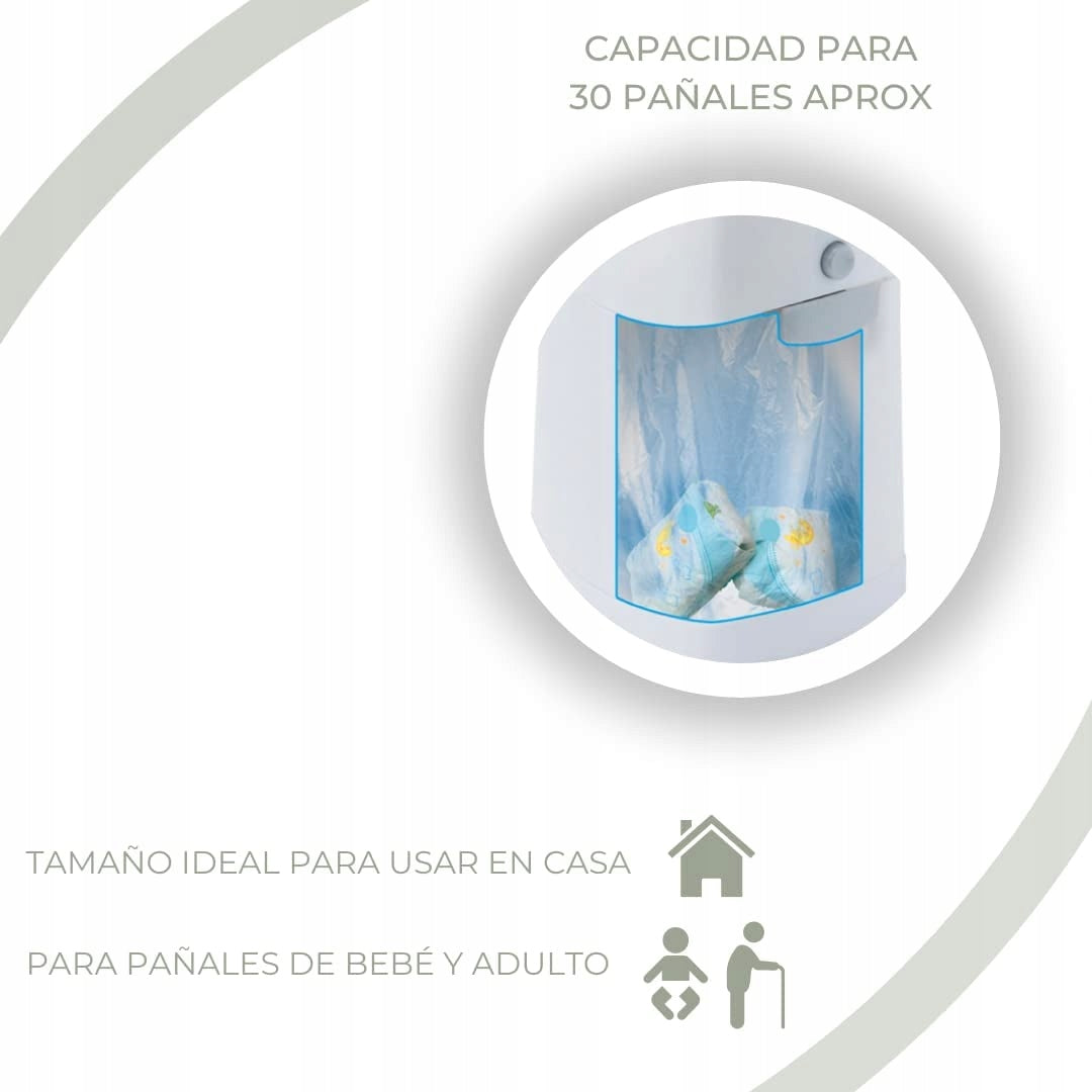 DIAPER CHAMP cubo para pañales con bolsa para basura +/-30 unidades