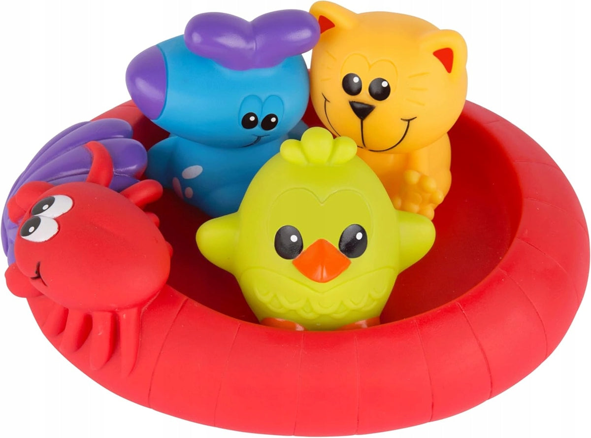 PLAYGRO Splash and Float juguetes de baño de goma para bebés 6 m+ 4 unidades