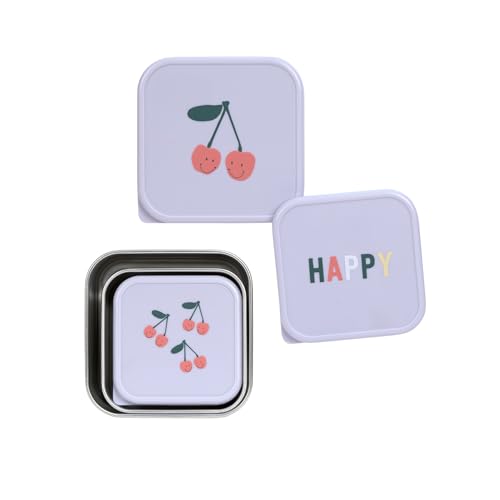 Lässig Happy Fruits recipientes de acero para aperitivos 3 uds.