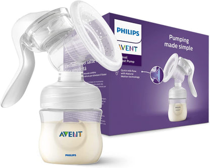 PHILIPS AVENT Natural SCF430/01 laktator ręczny, biały, z butelką Natural 125 ml i technologią Natural Motion