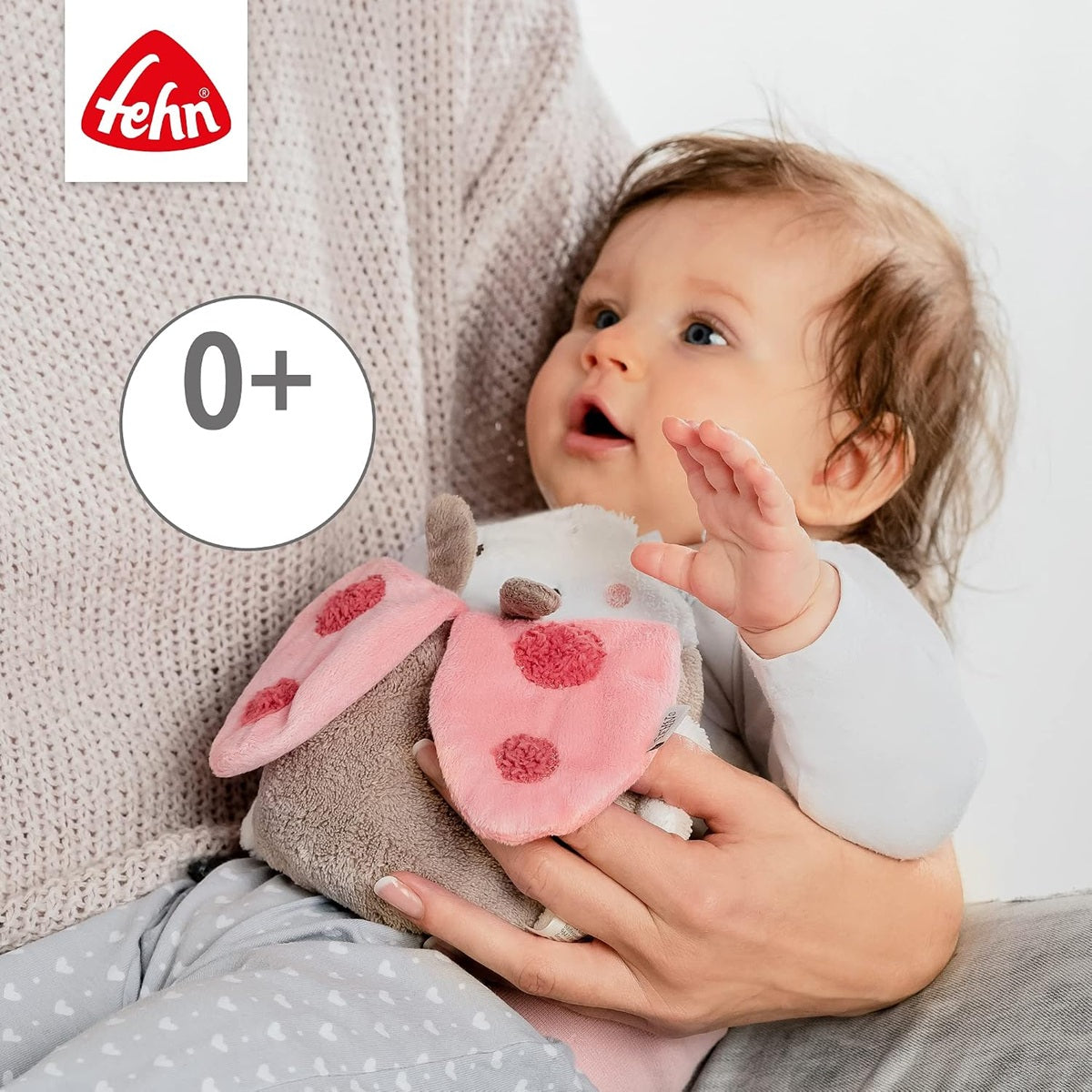 FEHN pluszowy termofor z pestkami wiśni 18 cm CHRZĄSZCZ, miękki termofor 0+ dla niemowląt