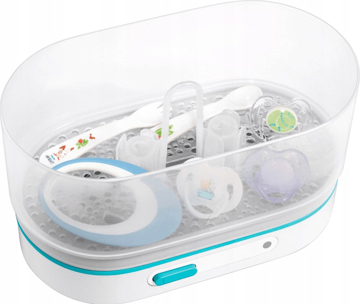 PHILIPS AVENT elektryczny sterylizator parowy 3w1 biało-turkusowy do sterylizacji smoczków i akcesoriów