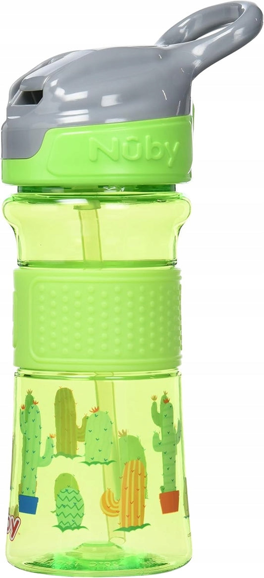 NUBY Vaso antiderrame Flip-it de tritán con pajita y boquilla 3 m+ 360 ml