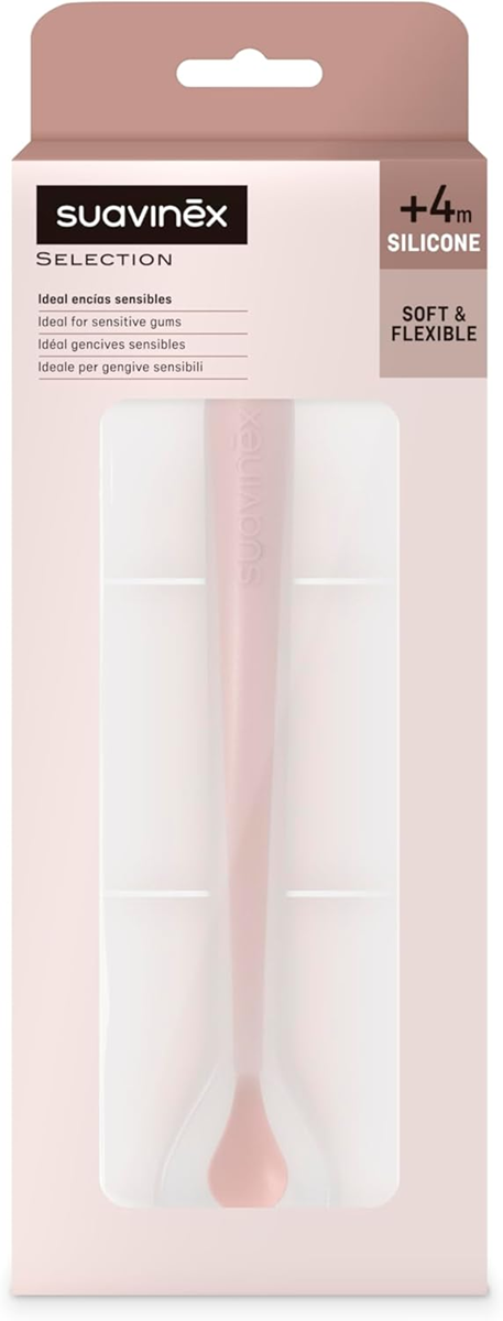 SUAVINEX Selection cuchara flexible de silicona 16 cm 4 m+ rosa