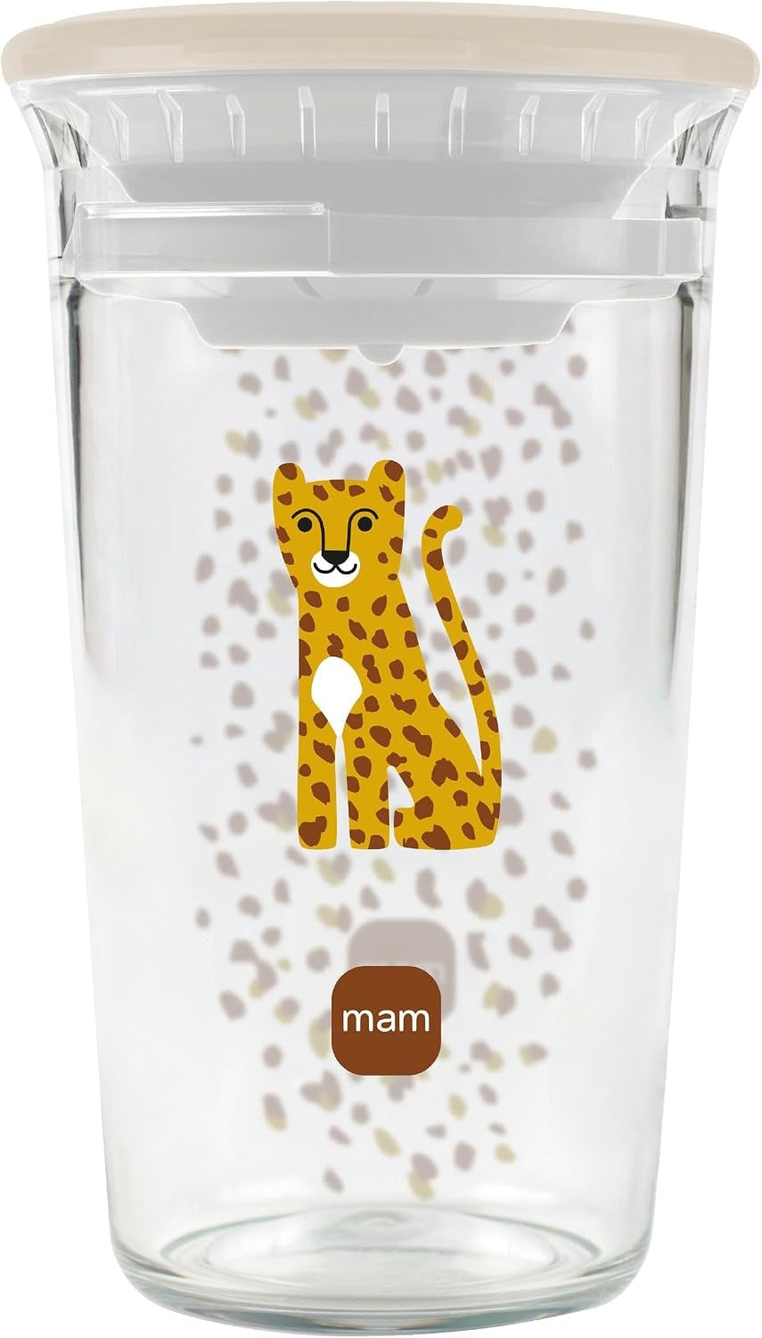 MAM Easy to Drink Cup vaso antiderramable con boquilla 360° 290 ml 8 m+ LEOPARDO