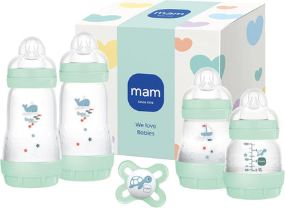 MAM Easy Start zestaw butelek dla noworodka Anti-Colic 5el. zestaw 4 butelek i smoczek uspokajający