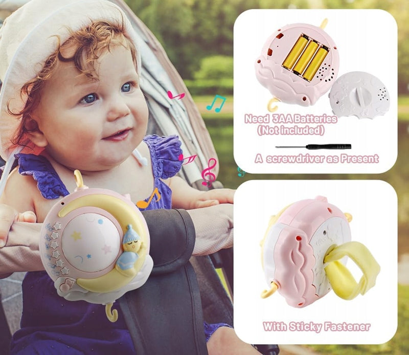 MINI TUDOU móvil para cuna con proyector y 150 canciones de cuna + control remoto IDIOMA INGLÉS