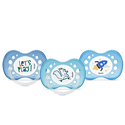 Dodie Let's Play anatomical pacifiers, 3 pcs., 18+