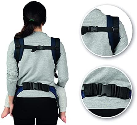 MOMI COLLETE nosidełko ergonomiczne od 3msc do20kg, szare nosidło z regulacją i bezpiecznym zapięciem dla niemowląt