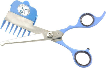 CALMING CLIPPER tijeras para cabello + 9 peines guía y delantal