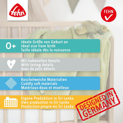 FEHN Little Castle baby blanket 75x100 cm with rattle