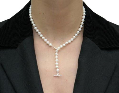 Collar y pulsera de perlas cultivadas de agua dulce