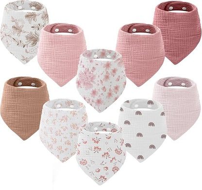 Baberos de muselina YOOFOSS tipo bandana x10
