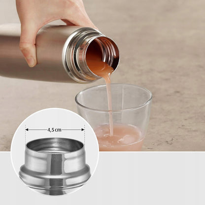 REER Pure termos ze stali nierdzewnej 700 ml, srebrny termos z szerokim otworem 4,5 cm do napojów