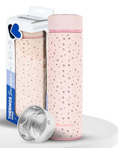 KIKKA BOO Savanna termo de acero inoxidable 500 ml + colador para té
