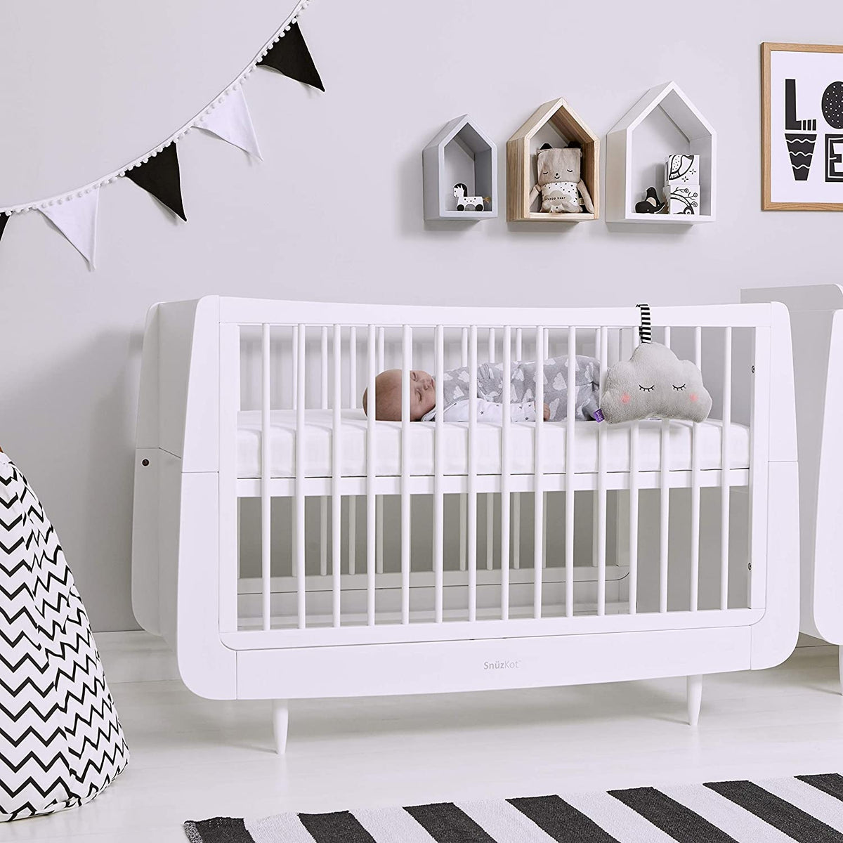 SNUZcloud peluche con sonidos para dormir, latido del corazón y luces para bebés