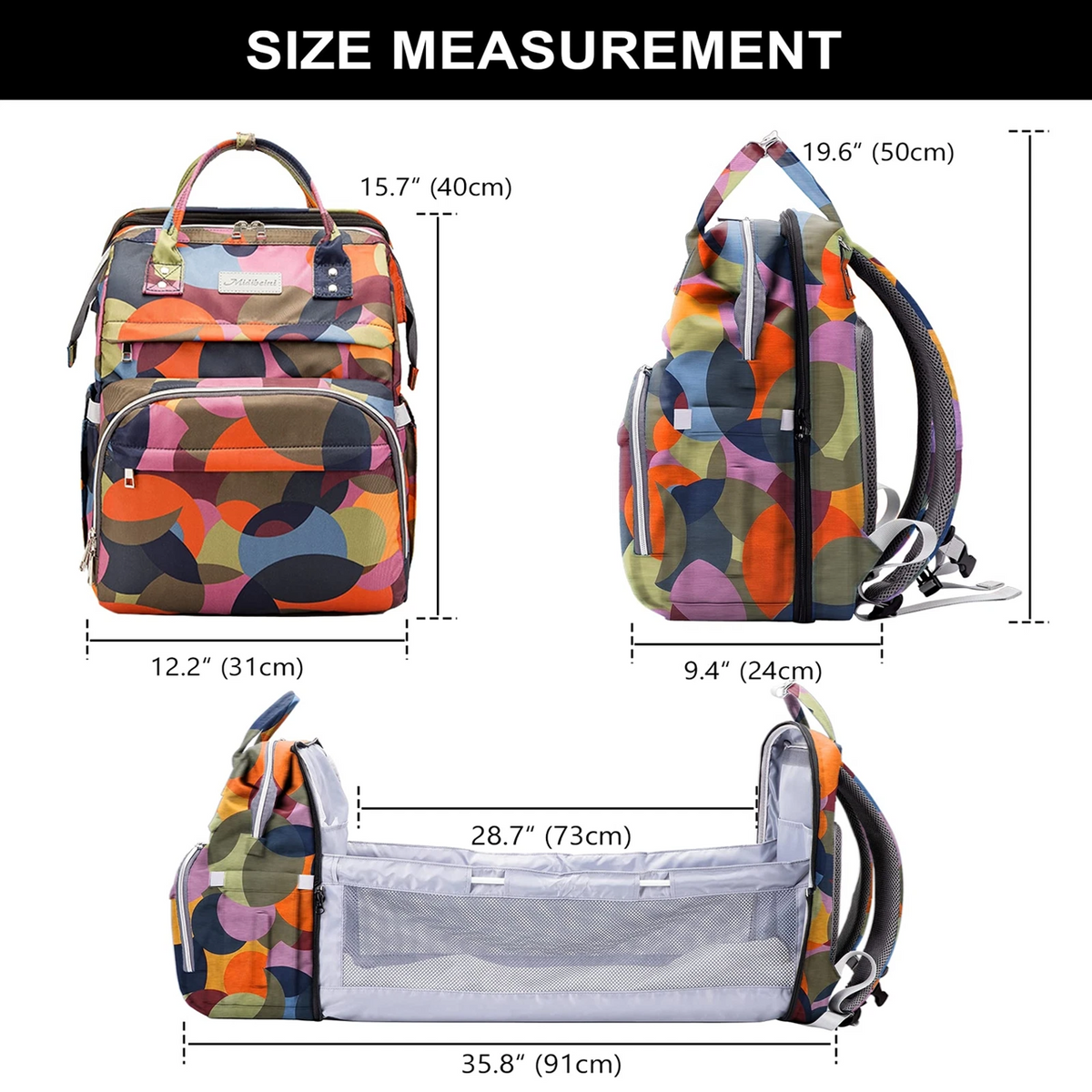 Mochila para carrito con accesorios y cuna de viaje para bebés