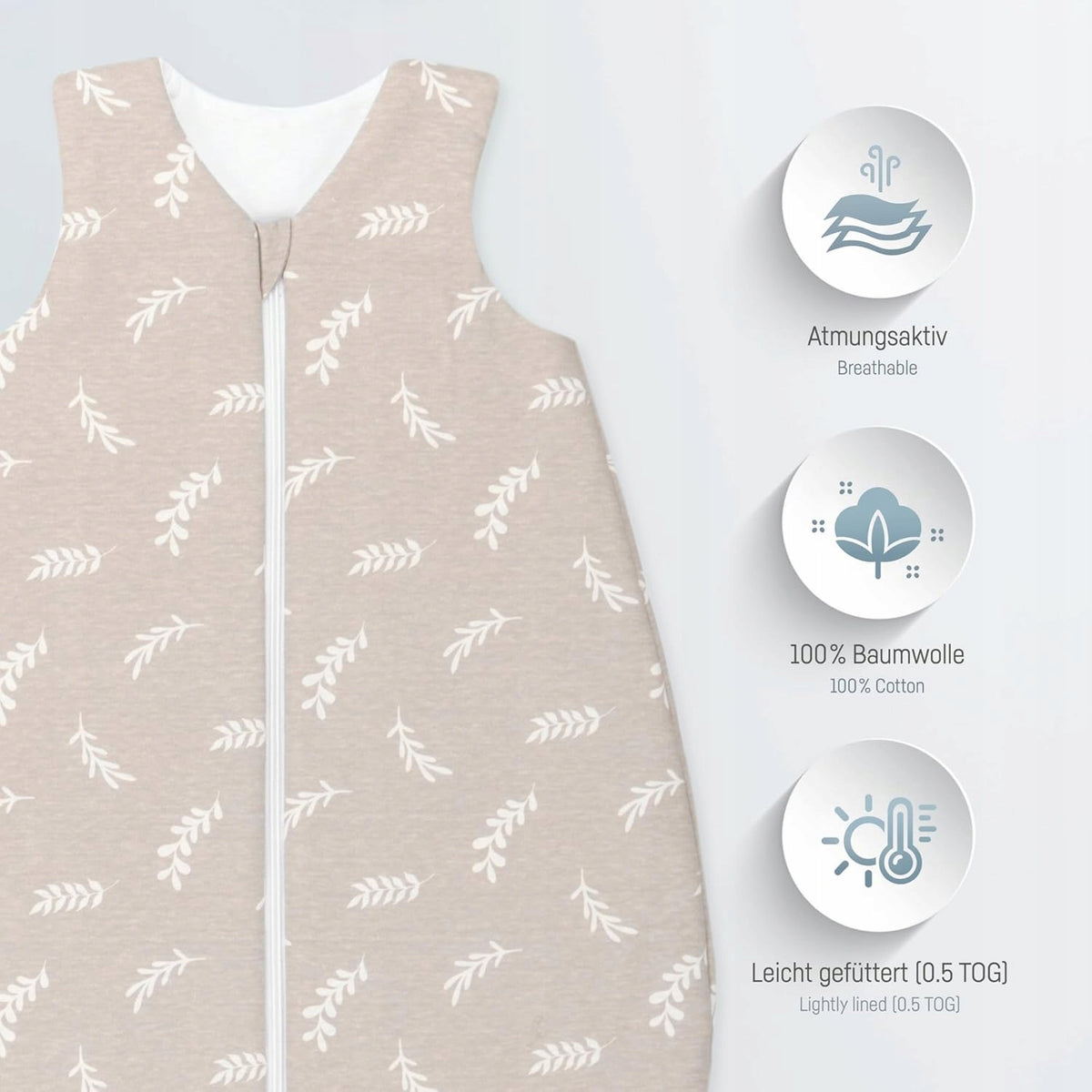 JULIUS ZOLLNER saco de dormir de verano 0,5 TOG talla 56/62 TWIGGY
