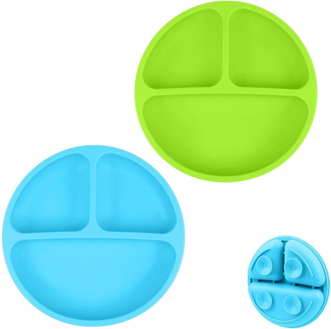VICLOON plato dividido en 3 con ventosa x2 + cuchara x2 + tenedor x2