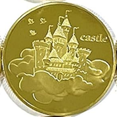 BRADOC Hada de los Dientes moneda metálica dorada para poner bajo la almohada 4 cm CASTILLO