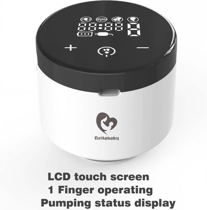 BELLABABY laktator elektryczny muszlowy bezprzewodowy, biały, LCD touch screen, 4 tryby i 6 poziomów