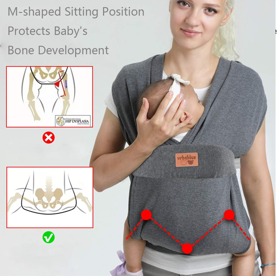 VRBABIES portabebés ergonómico suave 3-15 kg