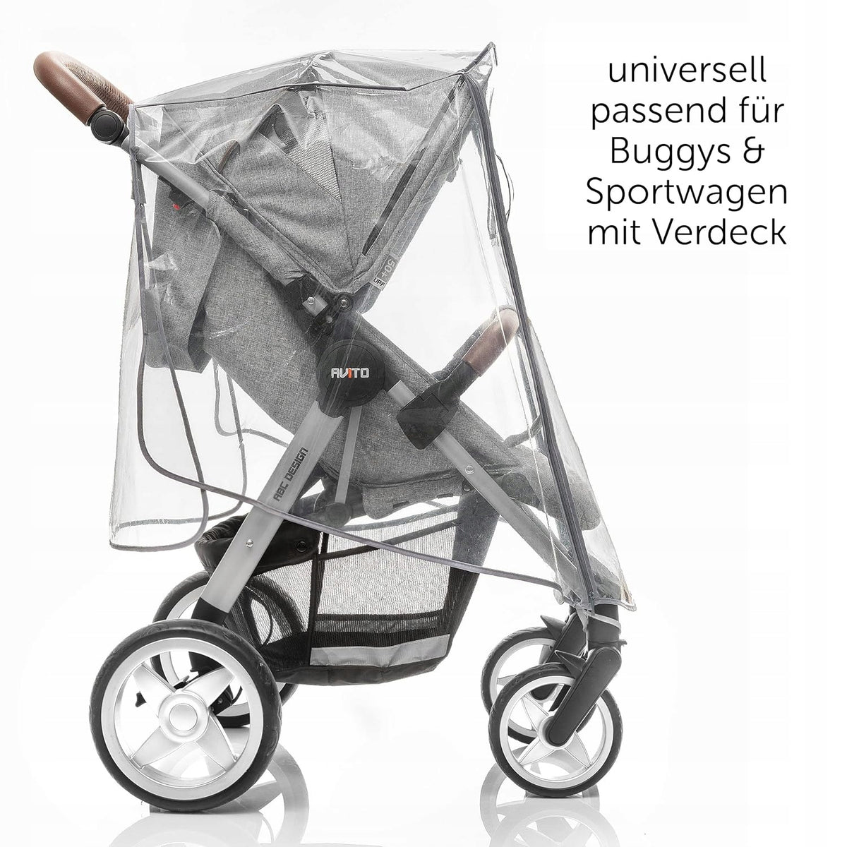 ZAMBOO folia przeciwdeszczowa do wózka UNIWERSALNA, przezroczysta osłona na buggy i wózek spacerowy
