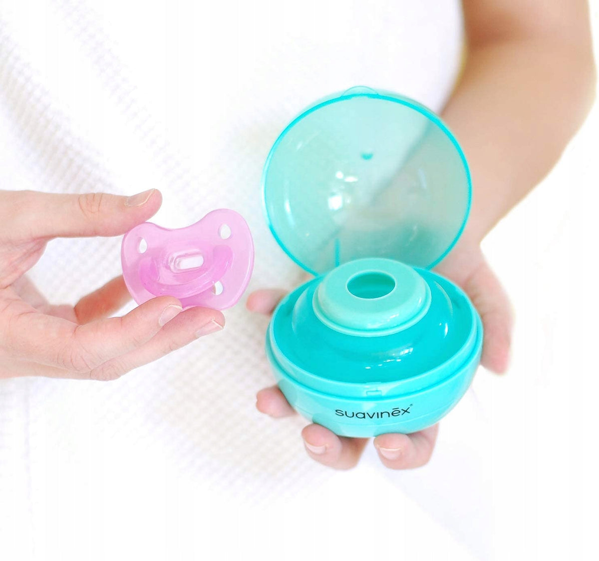SUAVINEX Duccio STERYLIZATOR smoczków UV 9 cm, zielony sterylizator smoczka USB i BPA-free