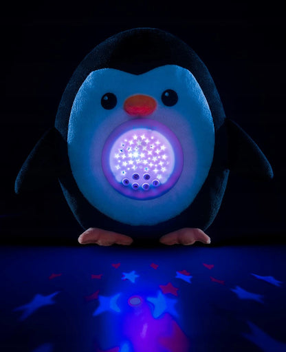 BUBZI peluche proyector de estrellas con 20 sonidos PINGÜINO 20 cm