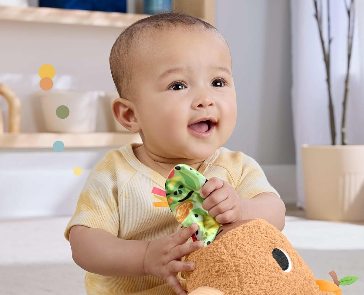 FISHER-PRICE capibara sensorial de peluche con mordedor y sonajero 23,5 cm
