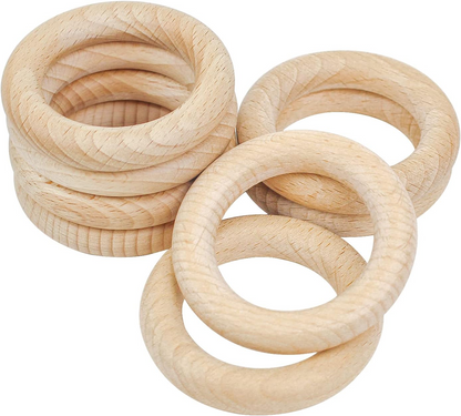RUBY mordedores de madera hechos a mano 7 cm 8 unidades