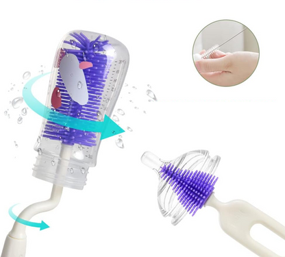 VICLOON set 3 en 1 cepillos de silicona para limpiar biberones, chupetes y pajitas 32cm