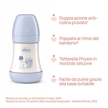 Biberón Chicco Perfect5 150 ml flujo lento azul 0m