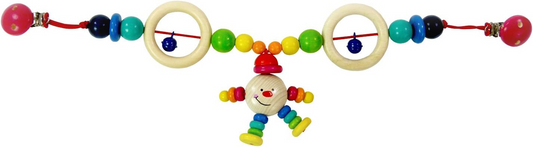 Colgante de madera con campanita para cochecito, cuna o portabebés 40 cm