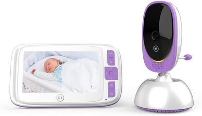 BT Smart cyfrowa niania elektroniczna 5" biało-fioletowa z kamerą i monitorem dla dziecka