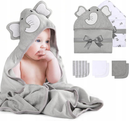 MOMCOZY toallas con capucha x2 76x76 + 6 paños de lavado 24x24 para bebés