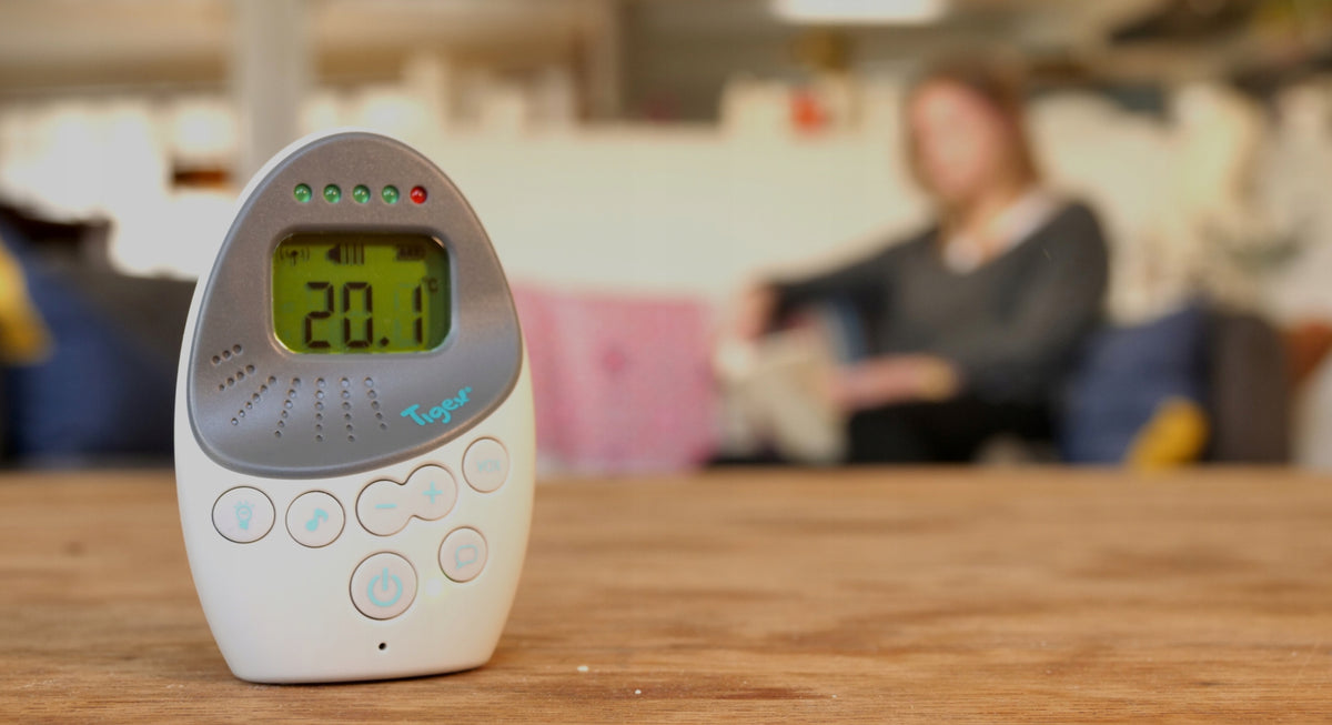 TIGEX EASY PROTECT cyfrowa elektroniczna niania, szara jednostka rodzica z wyświetlaczem temperatury
