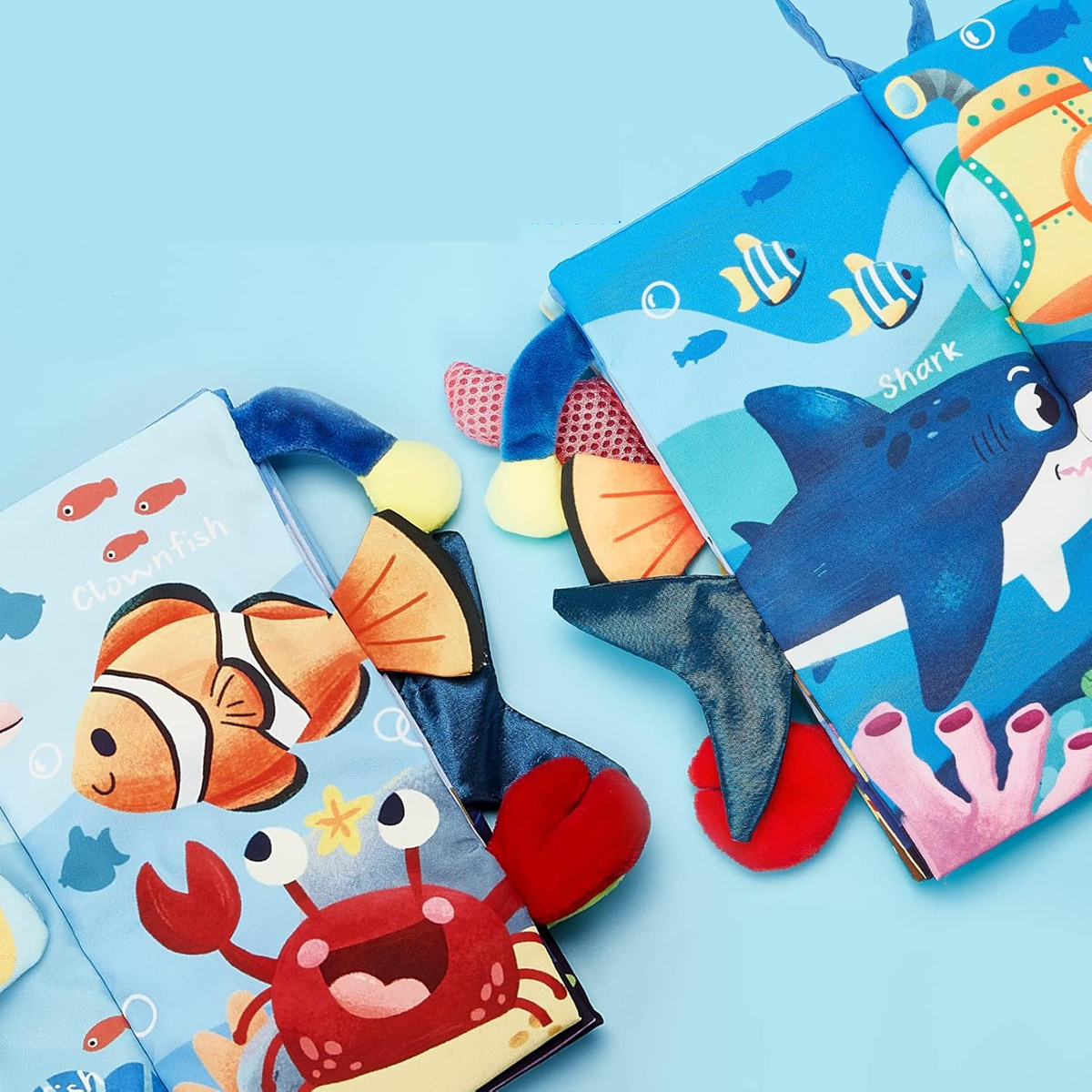 HAHALAND Animales Marinos libro sensorial colgante 12,5 x 22 cm