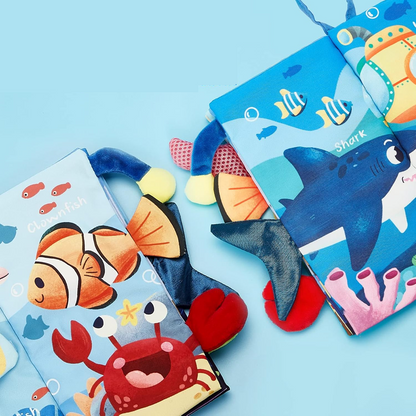 HAHALAND Animales Marinos libro sensorial colgante 12,5 x 22 cm