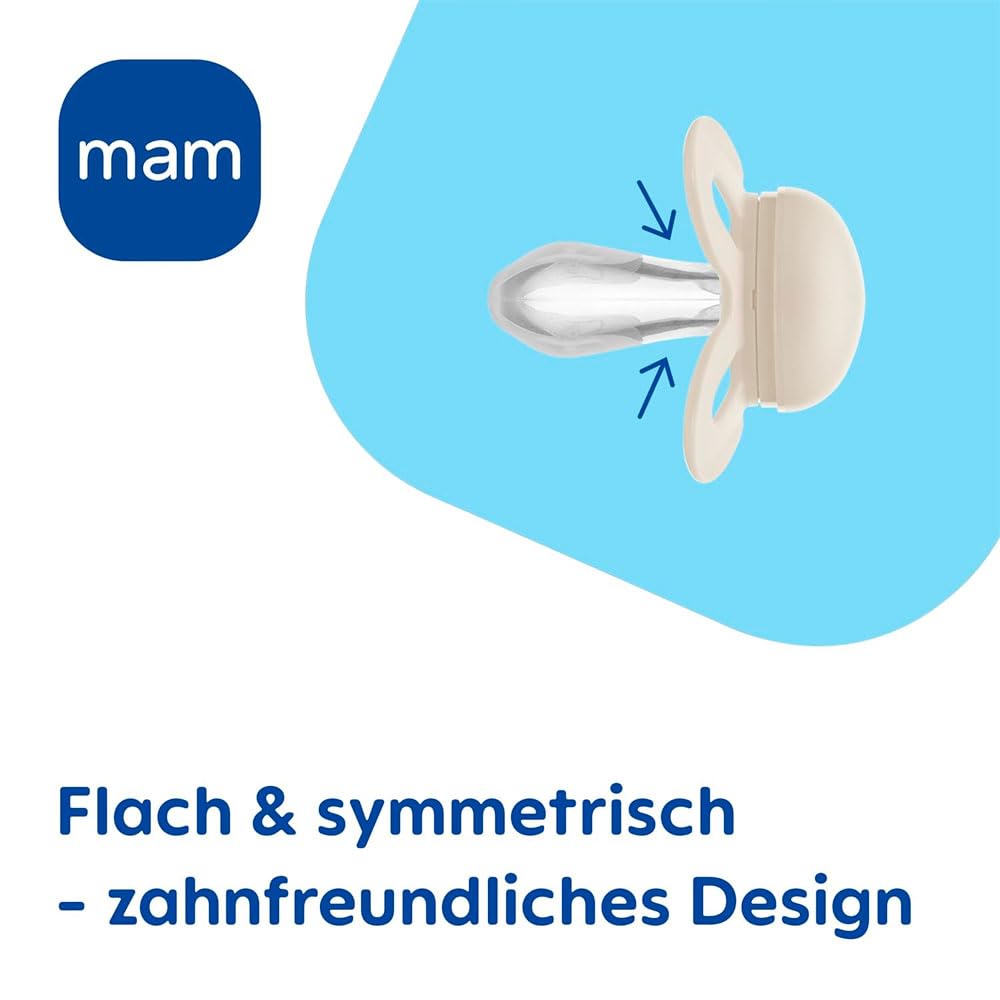 MAM Original smoczek uspokajający silikonowy 6-16 m x4, płaski i symetryczny, przyjazny dla zębów