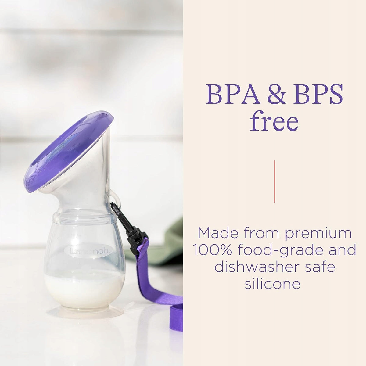 LANSINOH kolektor silikonowy BPA free, 100% food-grade silikon, uniwersalny i bezpieczny do zbierania mleka