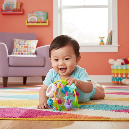 PLAYGRO Play and Learn Ball teether grabber with rattle and mirror 14 cm