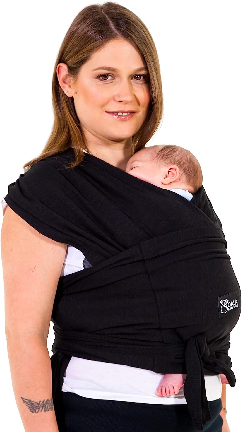 KOALA BABYCARE chusta do noszenia dziecka 2w1 czarna, używana, dla noworodka 0m+, do 10 kg