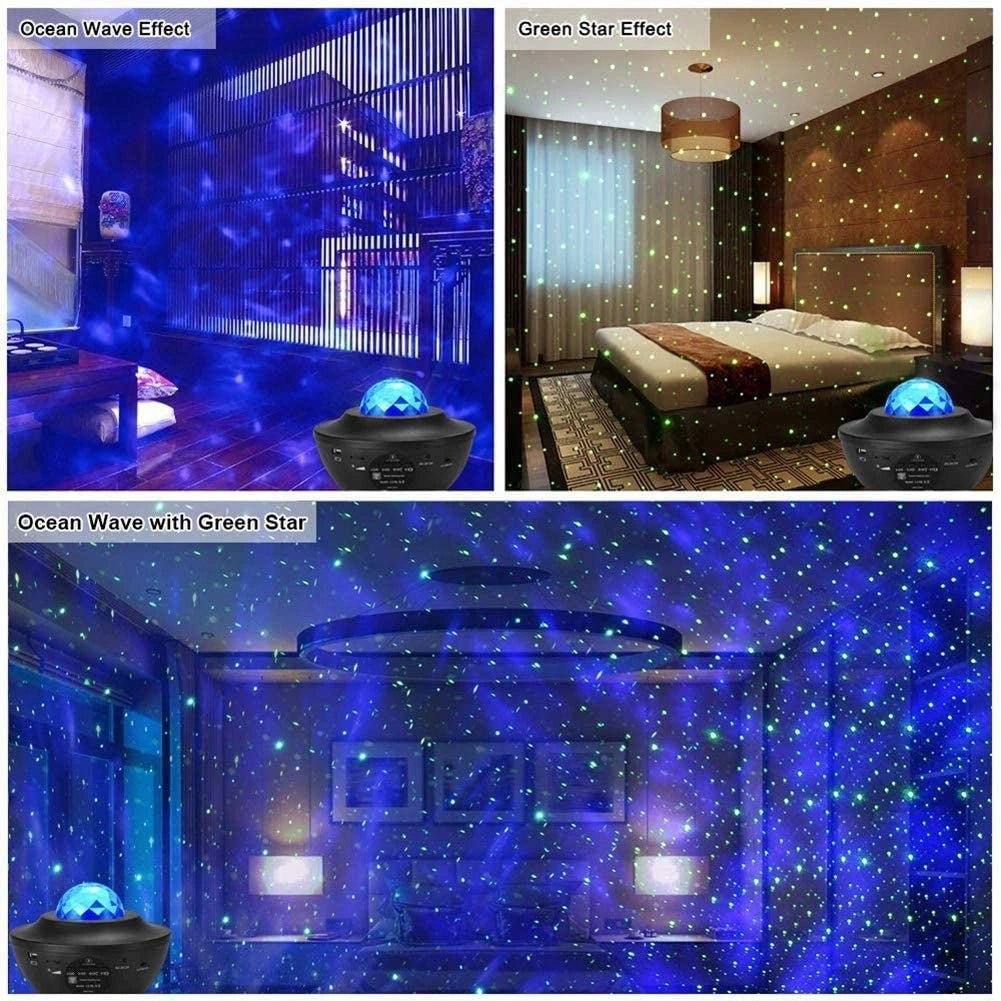 VOKSUN LED Bluetooth projektor gwiazd + pilot, efekt zorzy i gwiaździstego nieba do sypialni