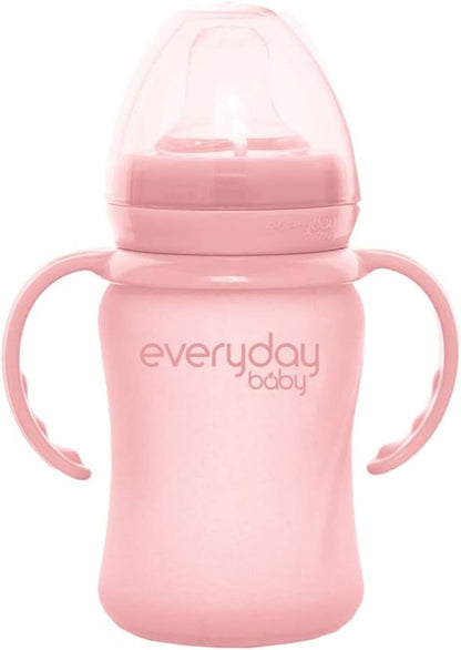Vaso para bebés EVERYDAY BABY con tapa antigoteo de vidrio 150 ml 6 meses+