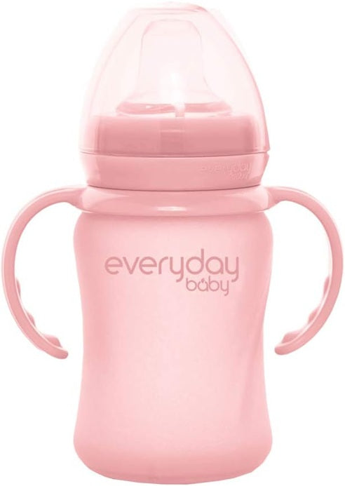 Vaso para bebés EVERYDAY BABY con tapa antigoteo de vidrio 150 ml 6 meses+