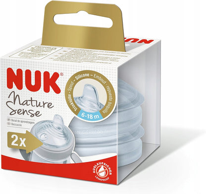 NUK Nature Sense smoczek do butelki x2 6-18msc silikonowy, antykolkowy smoczek do karmienia niemowląt