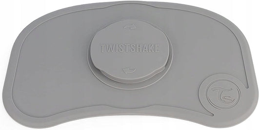 TWISTSHAKE mata CLICK MAT z talerzykiem 6msc+ silikonowa mata do karmienia dla dzieci, szara